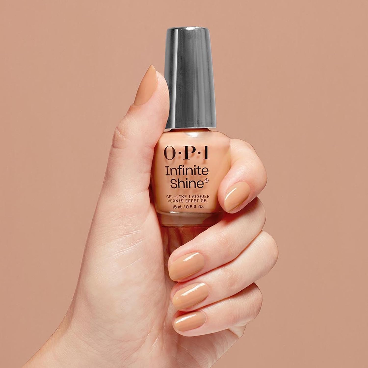 Thumbnail 3 de OPI Infinite Shine Smalto per Unghie Over-slay your Welcome – Effetto gel senza lampada UV, colore nude pesca (15 ml) con pennello OPI Pro-Wide