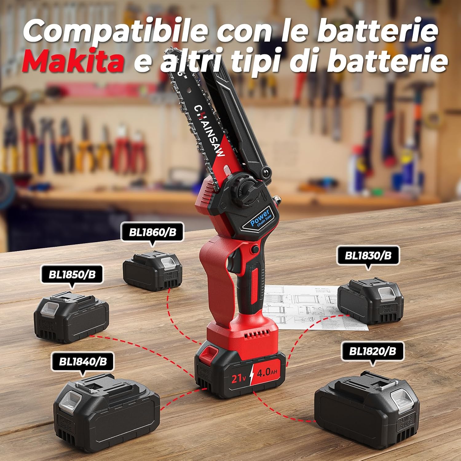 Thumbnail 3 de Blushless Mini Motosega 1300W 8000mAh