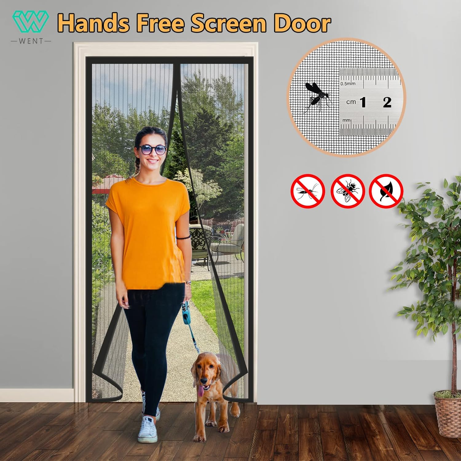 Thumbnail 1 de Magnet Fliegengitter Balkontür 90x210 cm (aktualisierte Version) – ohne Bohren, schwarze Streifen