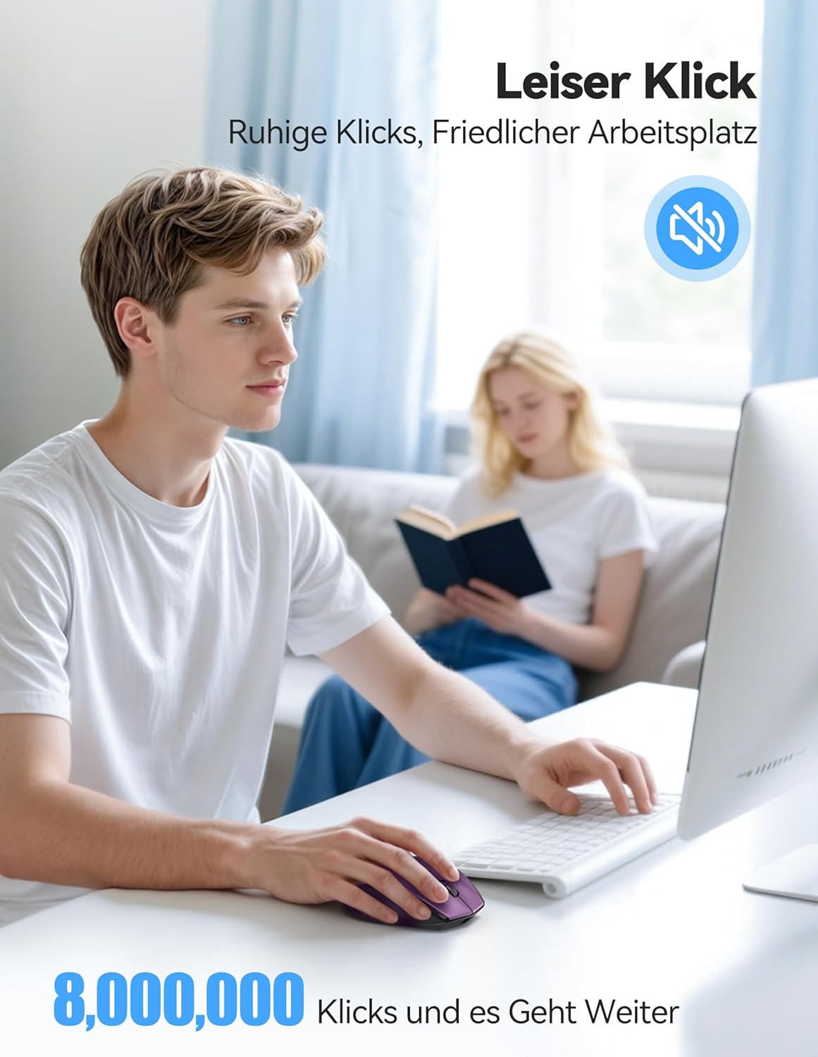 Thumbnail 4 de TECKNET PRO Kabellose Maus – Wiederaufladbar, Silent Click, 6400 DPI, Ergonomisch, 2,4 GHz
