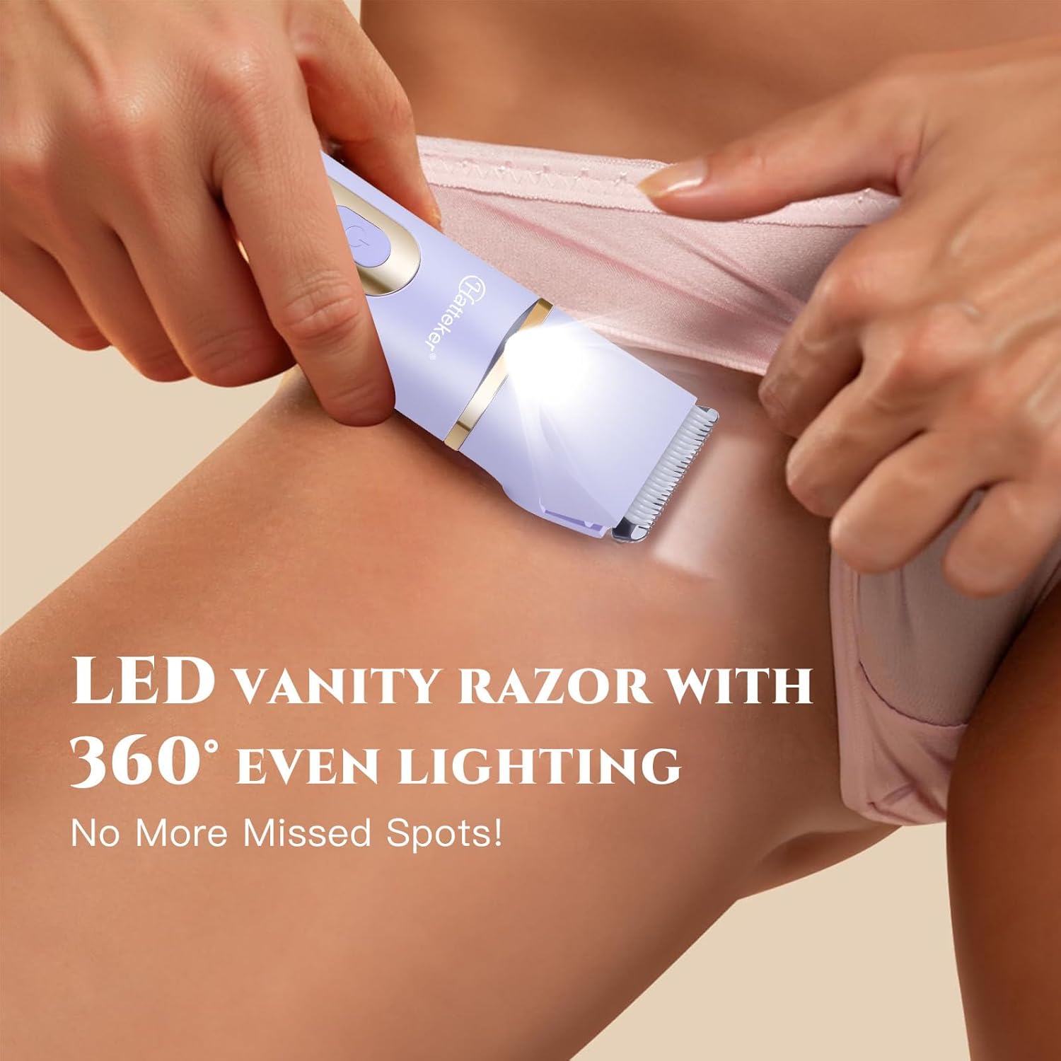 Detalle de 4-in-1 Lady Shaver Women Electric Razor Body Trimmer – IPX7 Waterproof, 4 Head Kit (Purple)