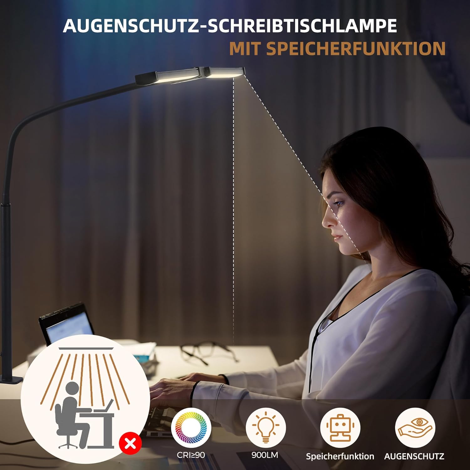 Thumbnail 4 de Schreibtischlampe 25 Modi