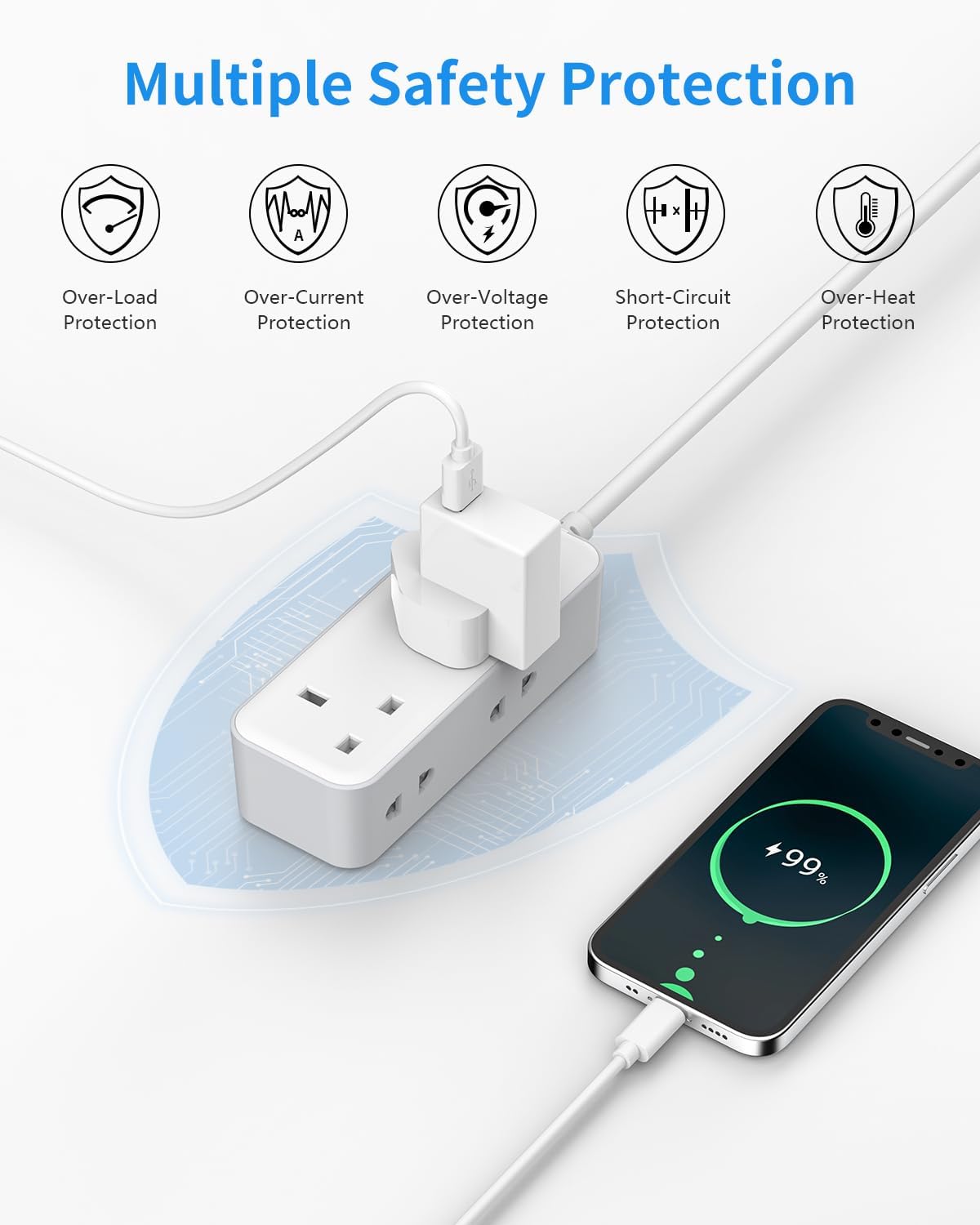 Thumbnail 5 de Mscien 5M Extension Lead with 3 USB Ports