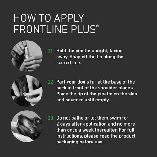 Detalle de FRONTLINE Plus Flea & Tick Treatment for Large Dogs - 3 Pipettes