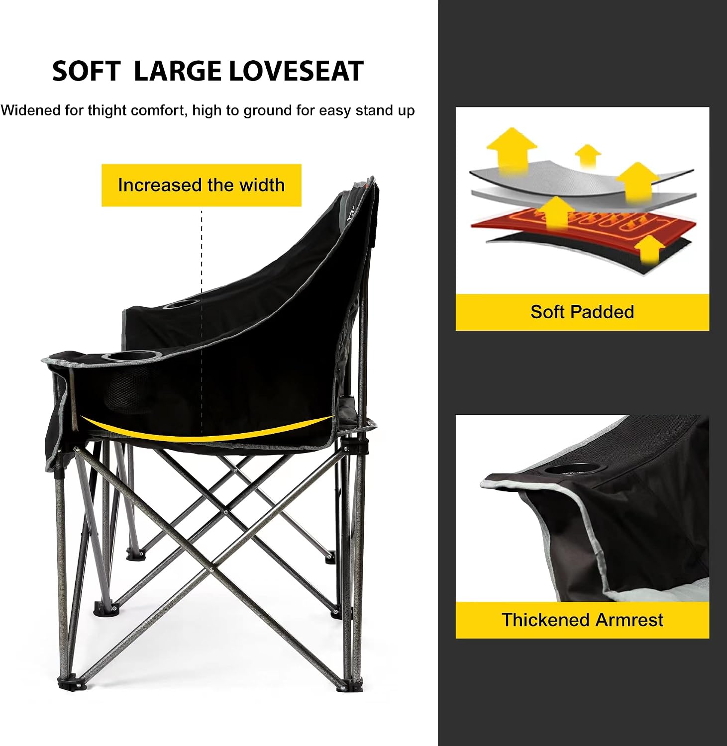 Thumbnail 3 de Oversized camping chair supports 650 lbs