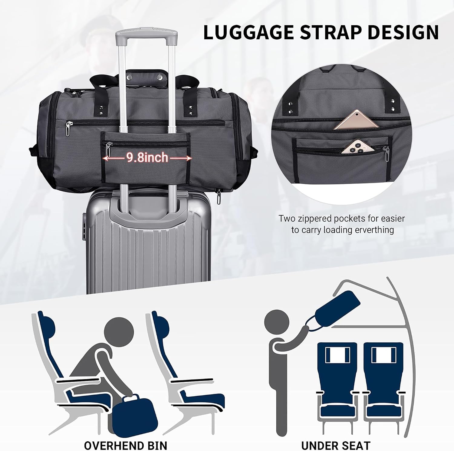 Thumbnail 4 de WITZMAN 45L Reisetasche Duffle 3in1 mit Schuhfach – Groß, 3-in-1 Transporttasche