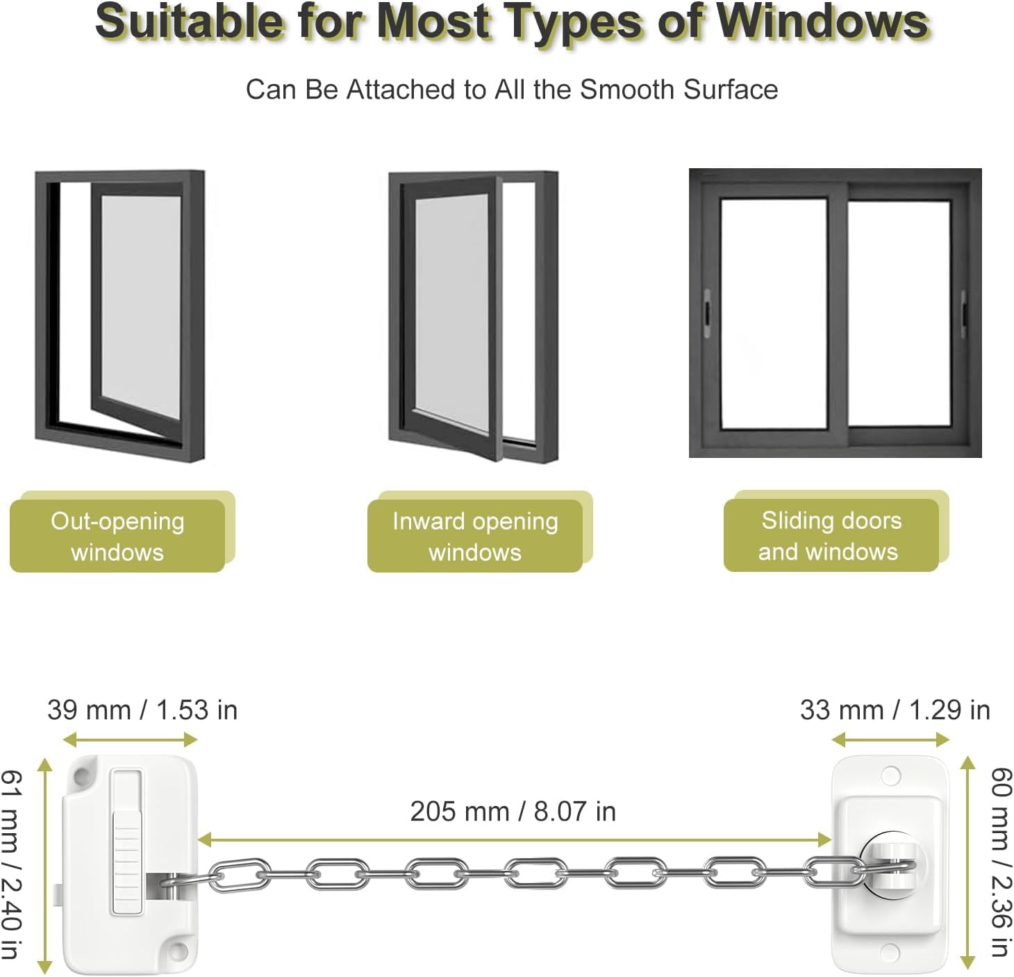 Thumbnail 4 de AOSITE Window Locks 2pcs child safety