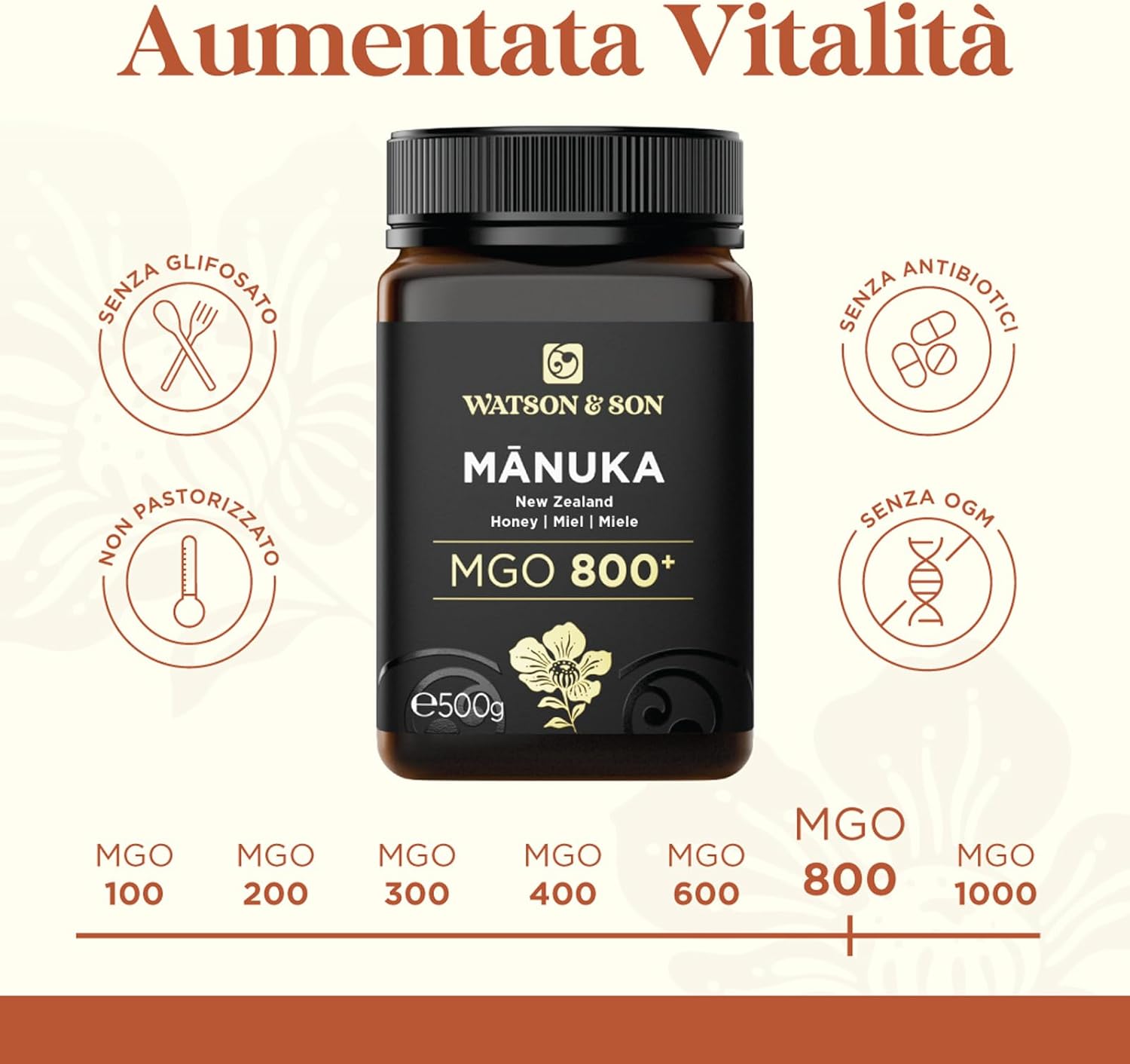 Thumbnail 3 de Watson & Son Miele Manuka MGO 800+ 500 g 🍯
