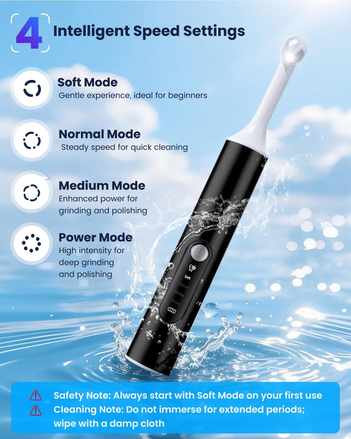 Thumbnail 2 de Vastaint LMK-2526 Rechargeable Tooth Polisher Kit, 6 Heads, 4 Modes