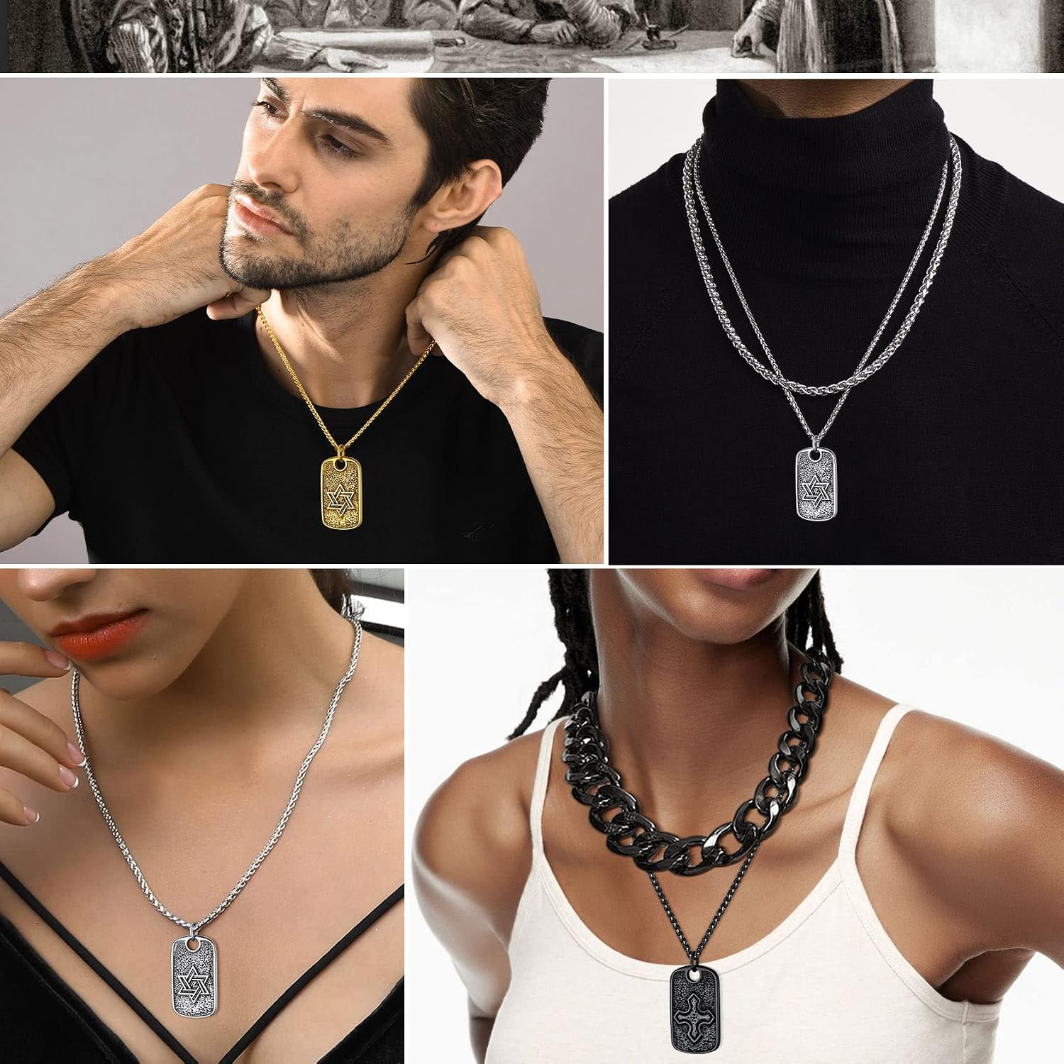 Detalle 2 de ChainsHouse Collier Étoile de David 55 cm
