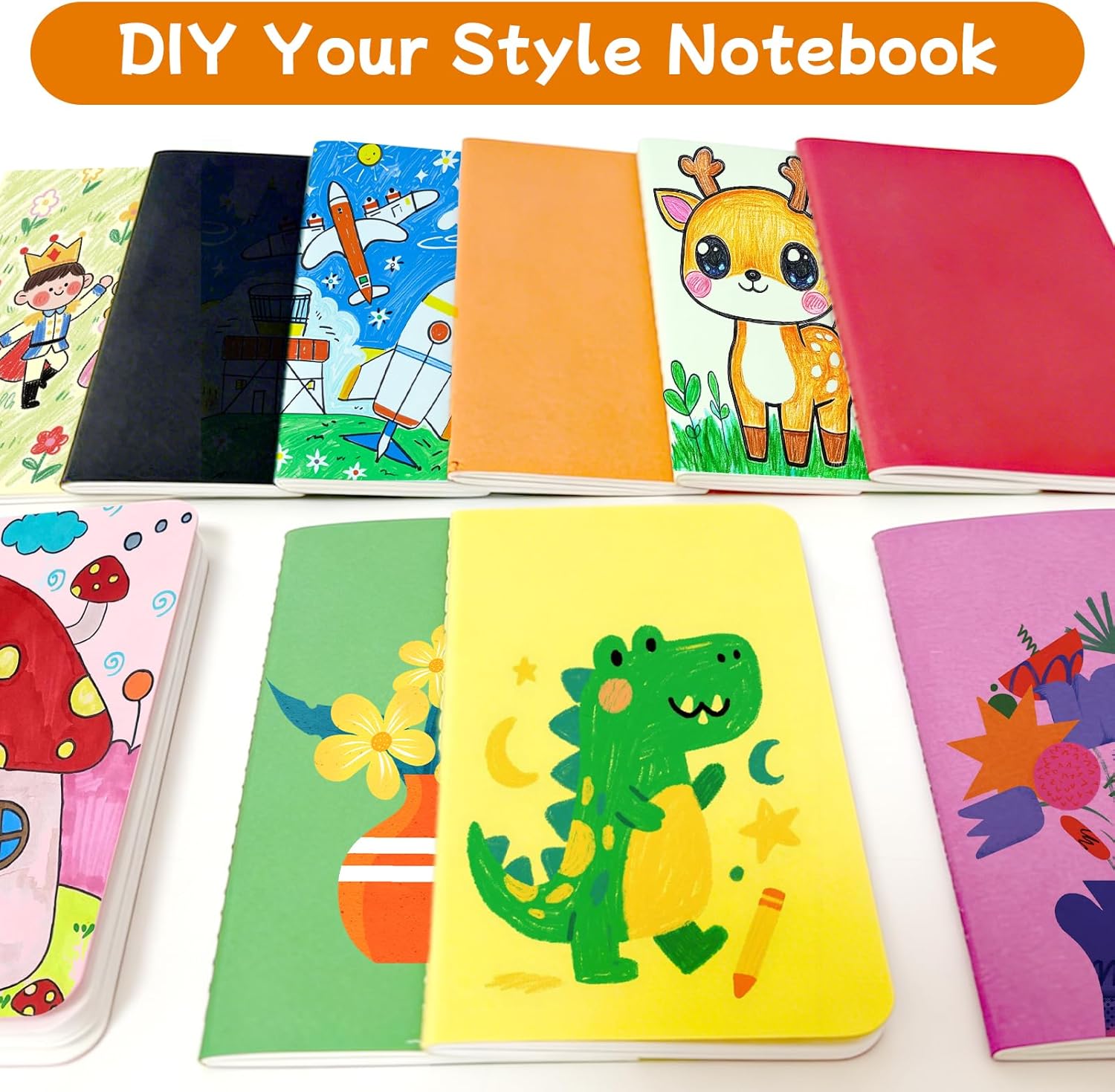 Thumbnail 5 de Ojussa 10-pack A6 lined notebooks (60 pages each) – rainbow colour memo diaries, 14×9cm