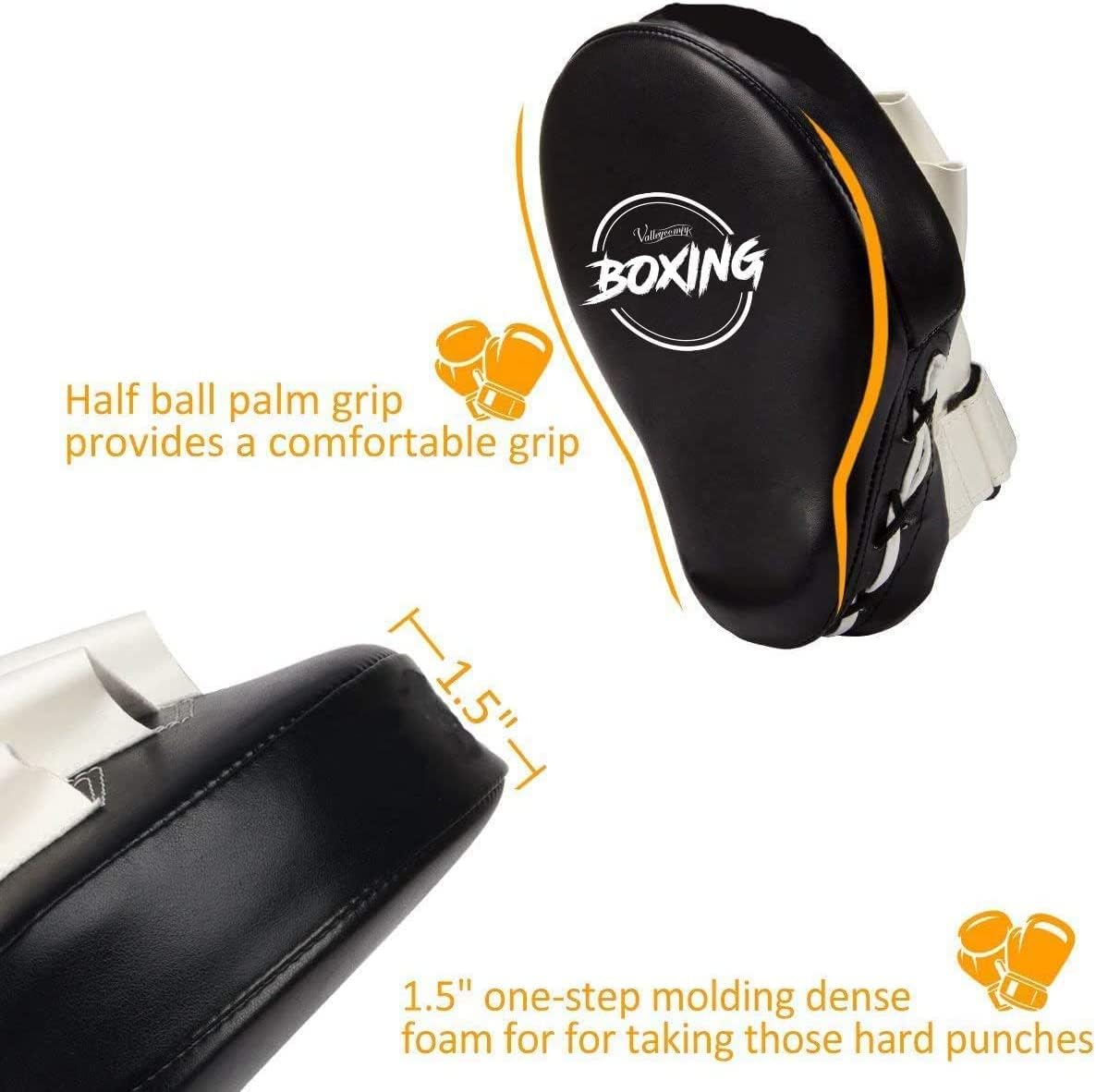 Thumbnail 2 de Valleycomfy Curved Focus Punching Mitts, Faux Leather, 1.5-Inch Foam
