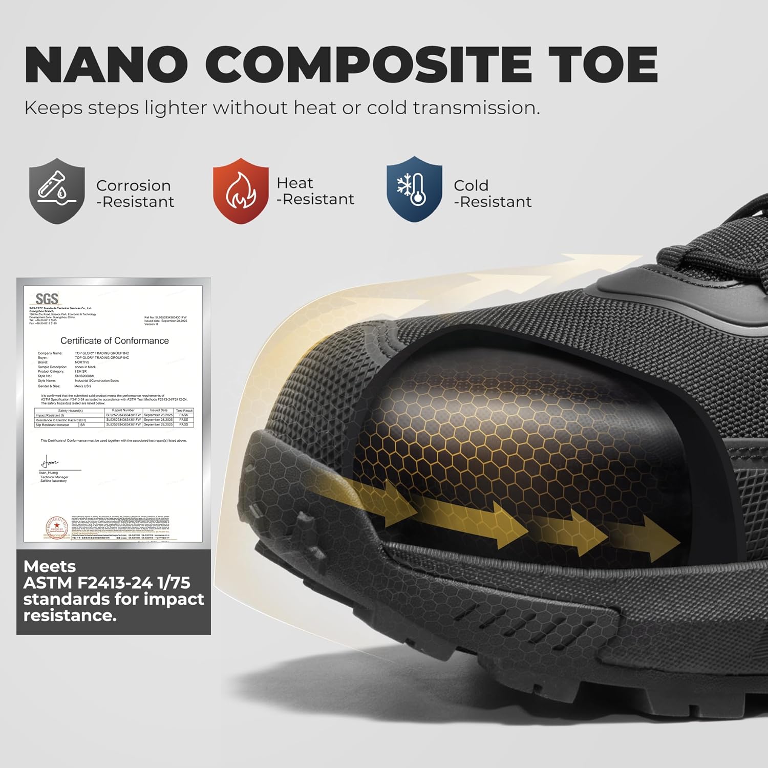 Thumbnail 3 de NORTIV 8 Composite Toe Boots for Men — Lightweight, Safe, All‑Day Comfort