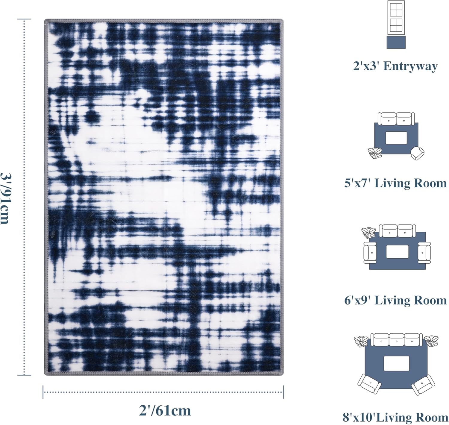 Thumbnail 1 de 5 x 7 ft Modern Abstract Rug 5x7