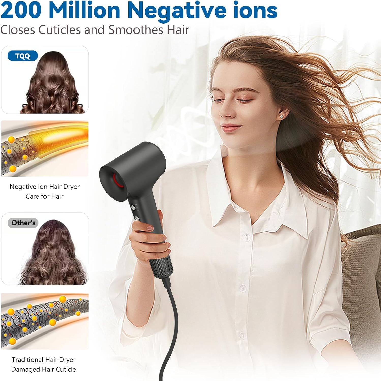 Detalle de TQQ Hair Dryer 110000 RPM fast drying