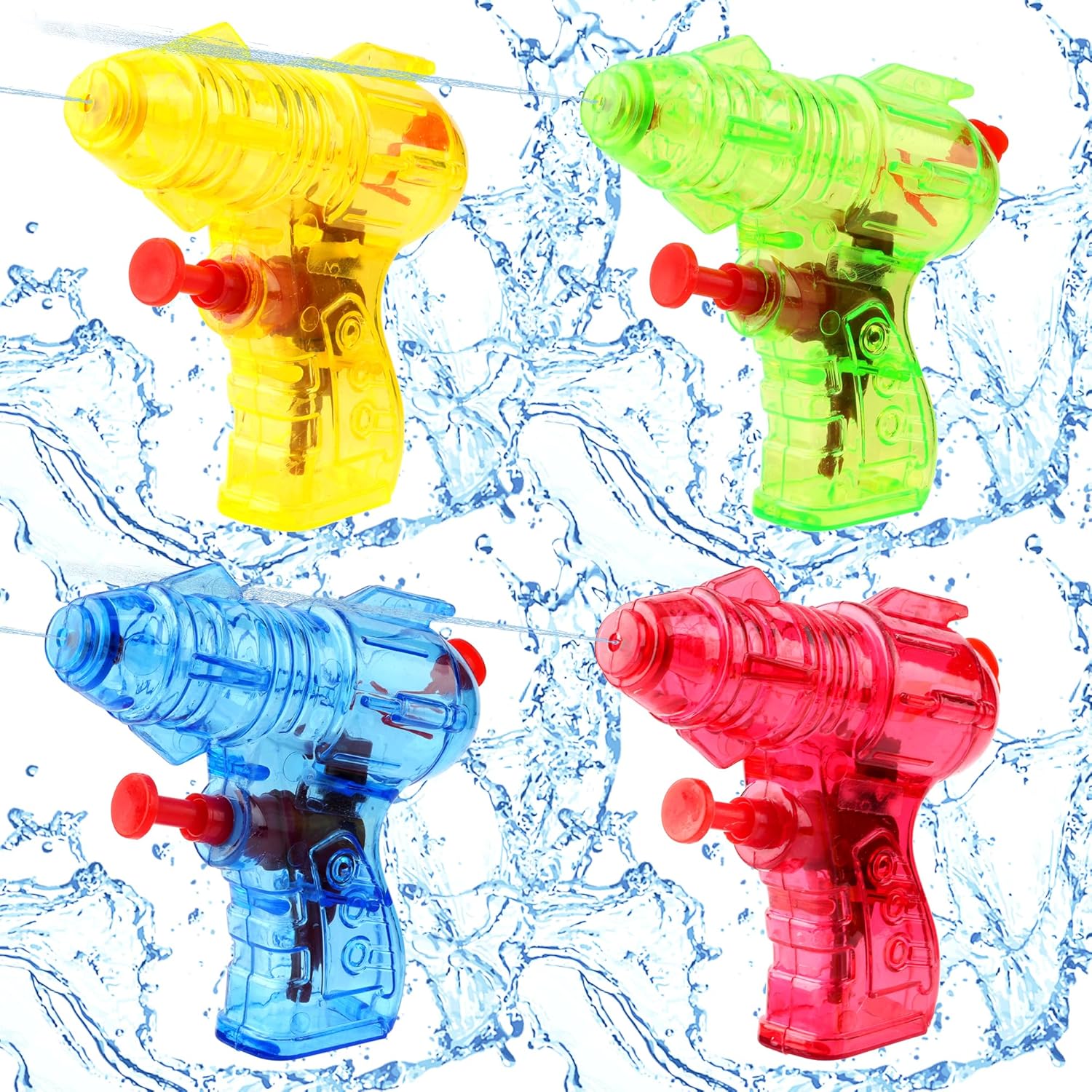 Detalle de 4 Pack Mini Water Gun for Kids – 9cm Neon Pistol Set for Outdoor Fun