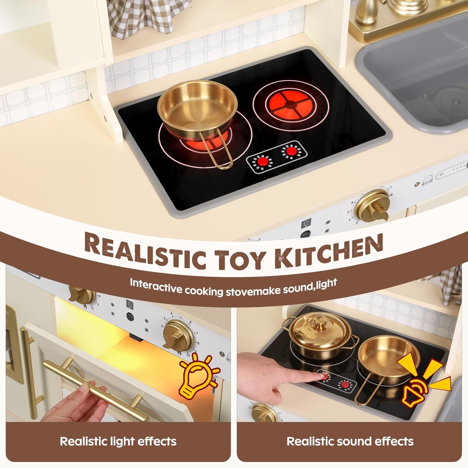 Thumbnail 4 de EDUBEBO Kids Kitchen playset Adjustable Height for Ages 3-8