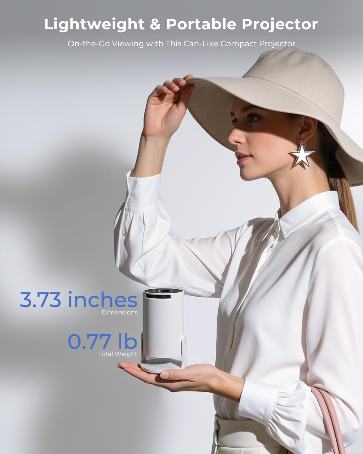 Thumbnail 5 de Mini Portable Projector with Wi‑Fi, Bluetooth, Built‑In Apps, 180° Rotation, Auto Keystone (Supports 4K/1080p)