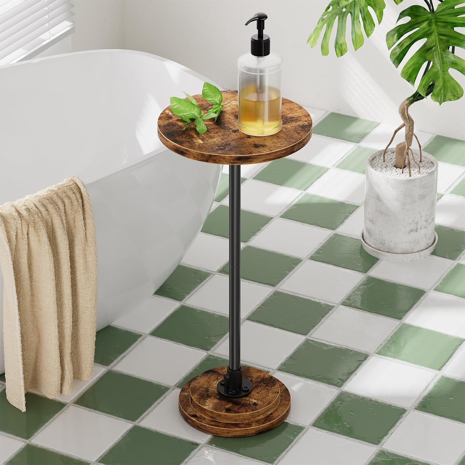 Thumbnail 5 de Simple Trending Small Round Side Table: Rustic Charm Meets Space-Saving Stability