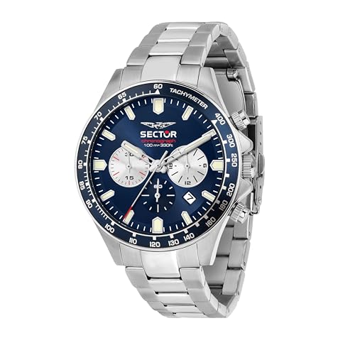 Detalle de Sector No Limits Orologio Uomo in Acciaio con Cronografo – Collezione 230, 43 mm