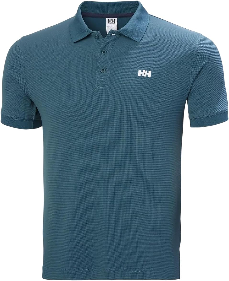 Detalle de Helly Hansen Men's Driftline Polo Shirt: Practical Quick-Dry Polo for Active Days