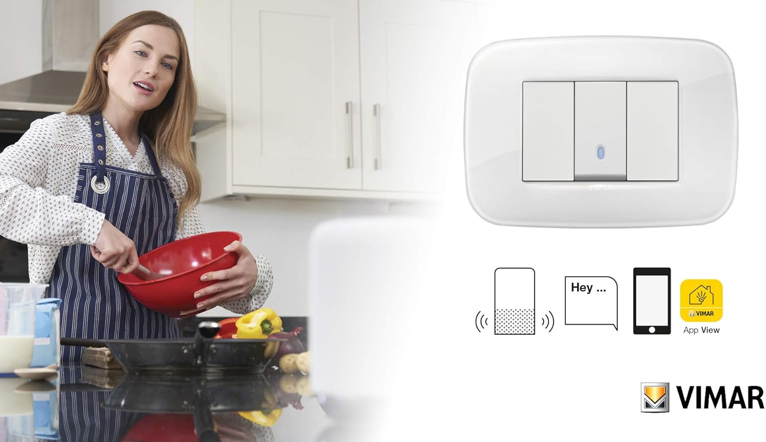Thumbnail 2 de Vimar Arké Deviatore connesso VIEW Wireless 19592.B con doppia tecnologia Bluetooth 5.0 e Zigbee 3.0