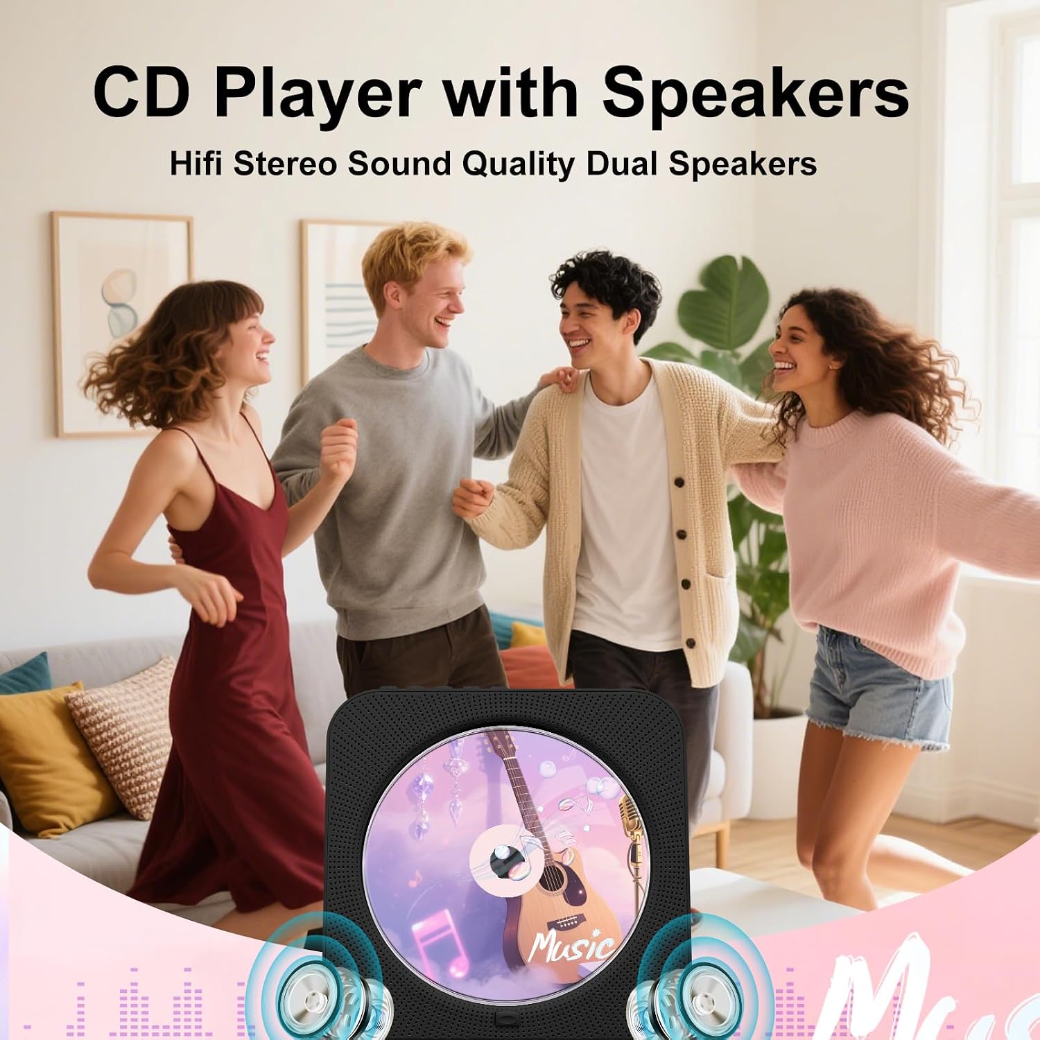 Detalle de Canareen Upgrade cd-speler en radio-boombox met Bluetooth en USB