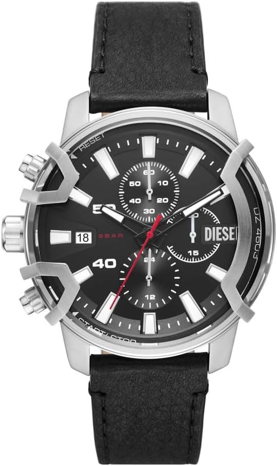 Thumbnail 5 de Diesel Griffed Montre Homme : cadran bleu, boîtier 42 mm et bracelet cuir brun