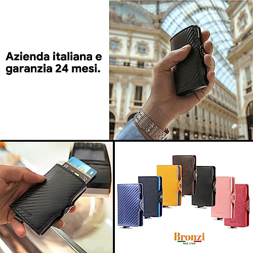 Thumbnail 5 de Bronzi Portafoglio Porta Carte Credit & Porta Tessere con protezione RFID – Slim, design italiano Blu