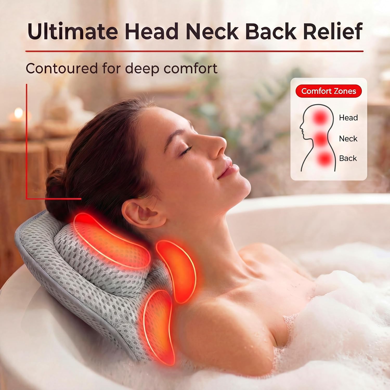 Detalle de Bath Pillow LAVISMA Ergonomic Bathtub Cushion