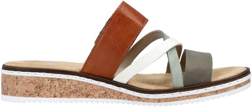Detalle de Rieker Damen Pantoletten V3652 – Slipper mit weicher Decksohle und robuster, flexibler Passform