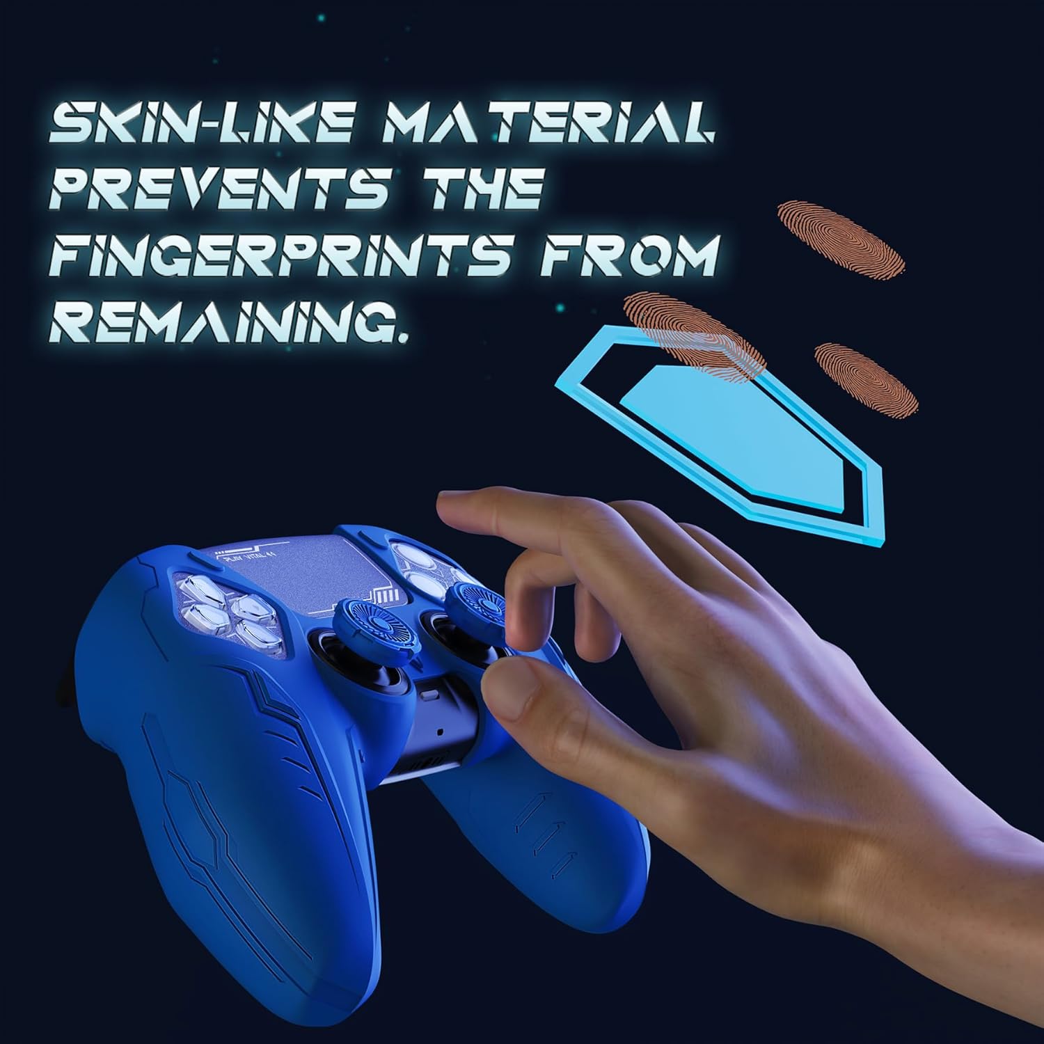 Detalle 1 de PlayVital 2‑Set Silicone Case for PS5 Controller Blue 🕹