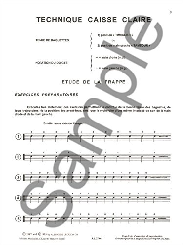 Detalle 1 de Classe de Batterie Dans les Conservatoires, Volume 1 — Alphonse Leduc
