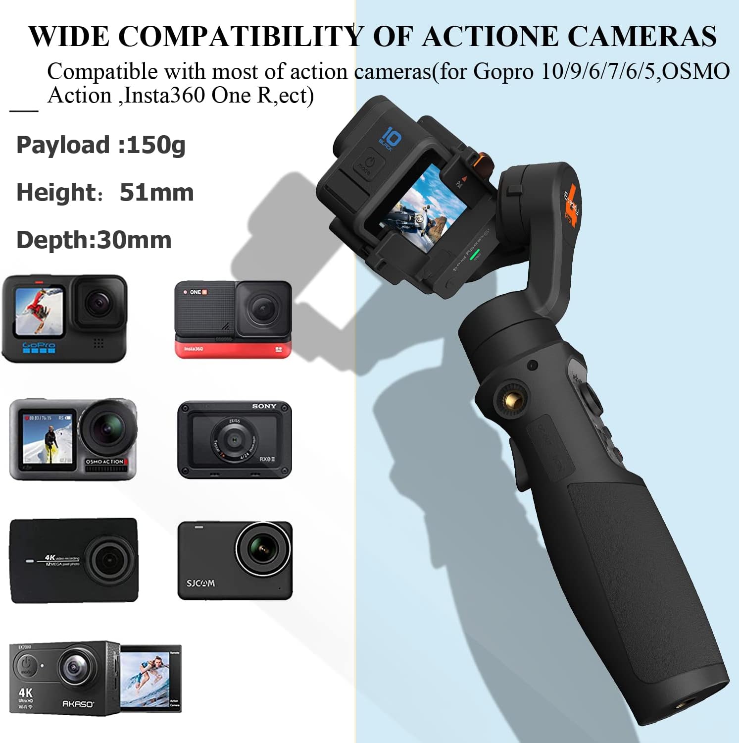 Thumbnail 1 de Hohem iSteady Pro 4-Action Camera Gimbal Stabilizer (3-axis) for GoPro, Osmo Action & Insta360 One R