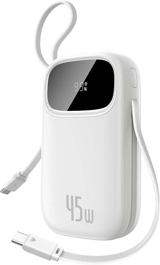 Detalle de Baseus Powerbank 45W 20000mAh con 2 Cables USB-C ⚡
