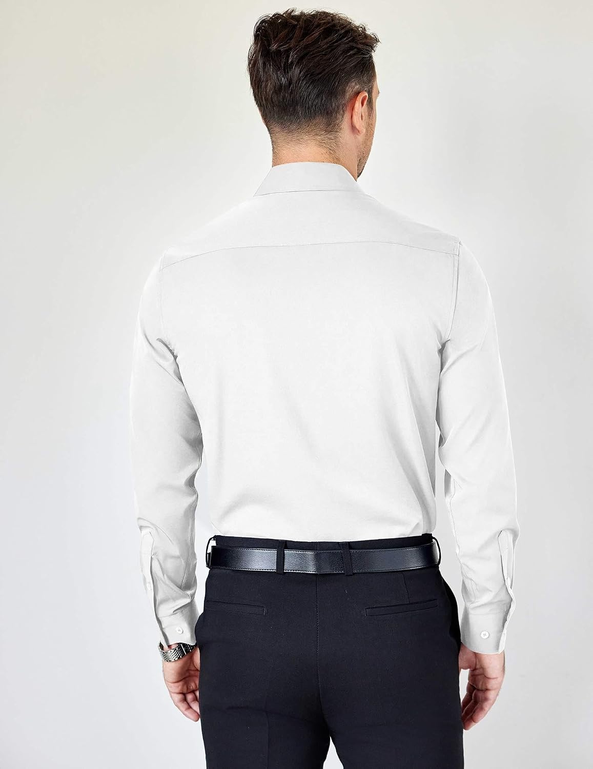 Detalle 2 de COOFANDY Men's Wrinkle-Resistant Long-Sleeve Button-Down Dress Shirt