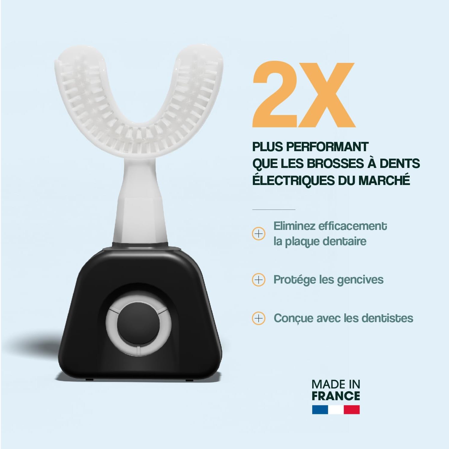 Thumbnail 2 de Brosse à dents électrique Y-Brush 2024 NylonBlack Premium (brosse en Y) – 4 modes soniques, autonomie 3 mois