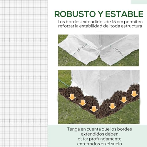 Detalle 2 de Outsunny Plástico para Invernadero 3x2x2 m 🌱