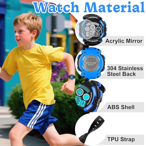 Thumbnail 3 de DTKID Digitale Kinderuhr – 7-Farben-LED, Stoppuhr, Wecker, Datum, 5 ATM wasserdicht