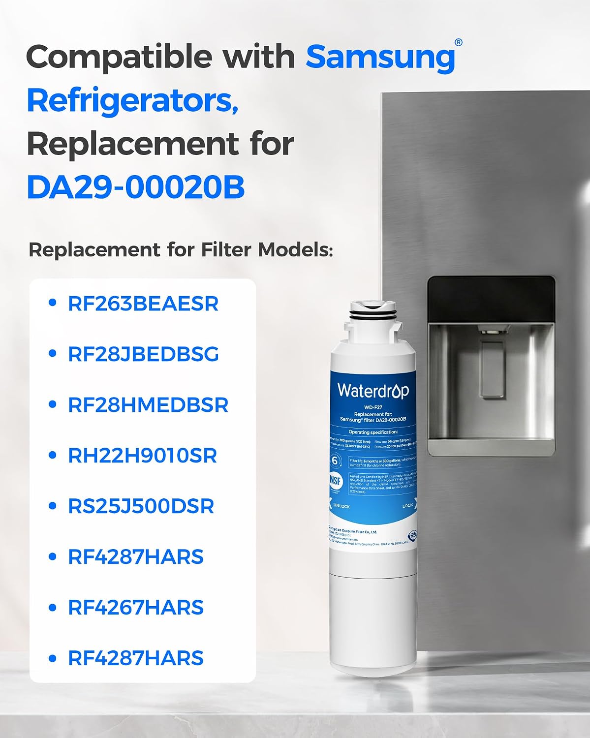 Detalle de Waterdrop refrigerator water filter WD-F27