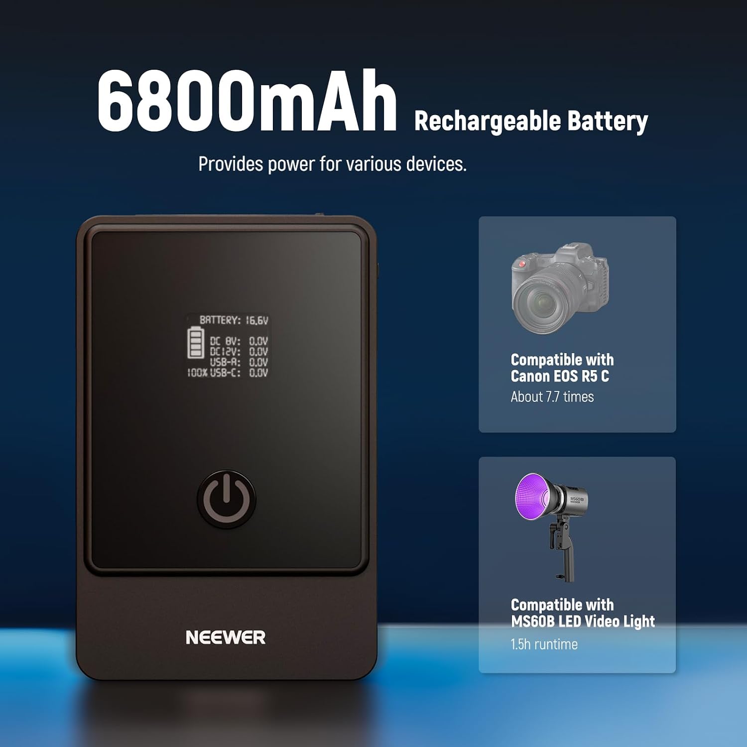 Thumbnail 4 de NEEWER Mini V Mount Battery 6800mAh 99Wh with 65W PD – a practical power partner for compact cinema setups