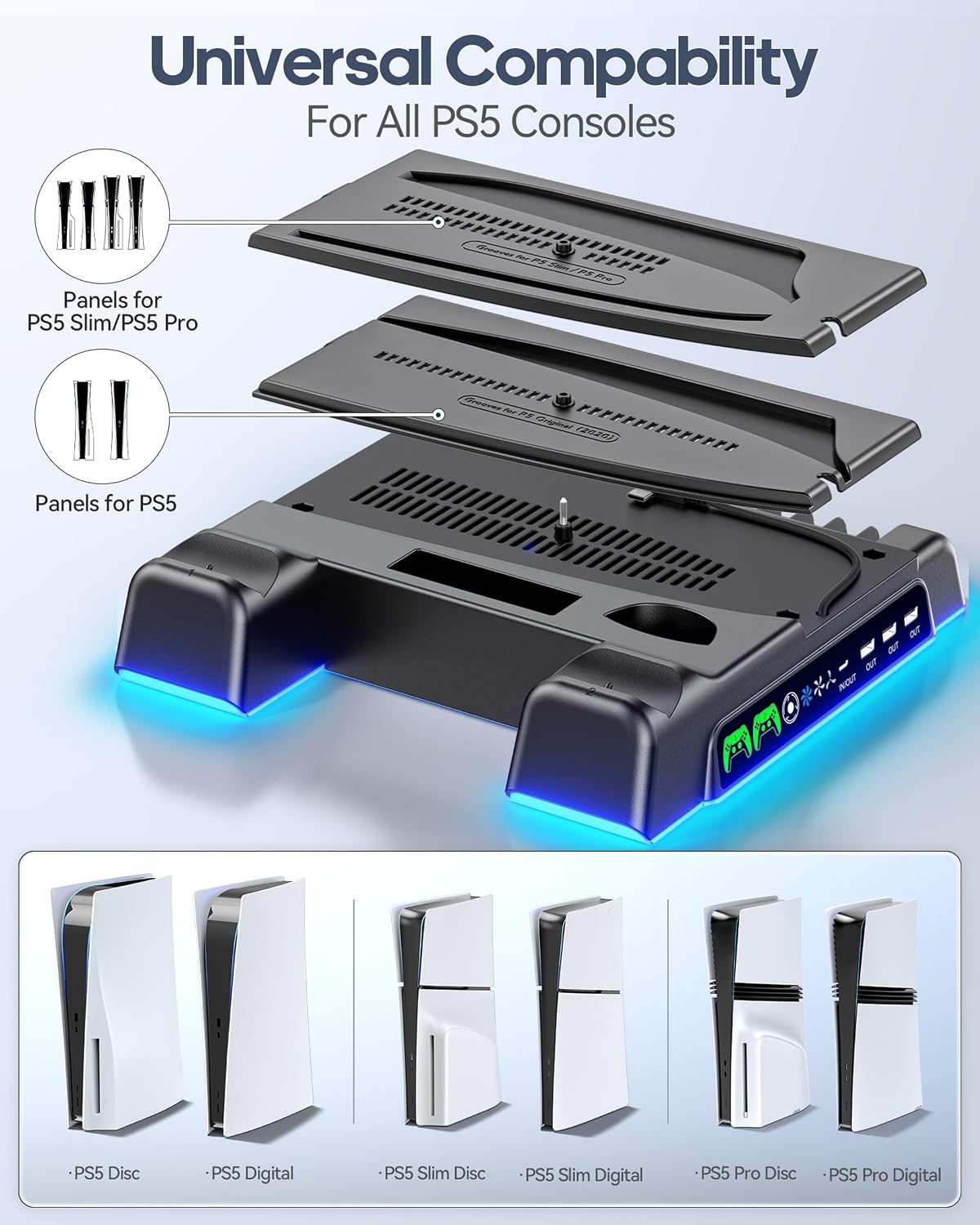 Thumbnail 1 de PS5 Slim Pro Stand and Cooling Station 1.63-inch fan