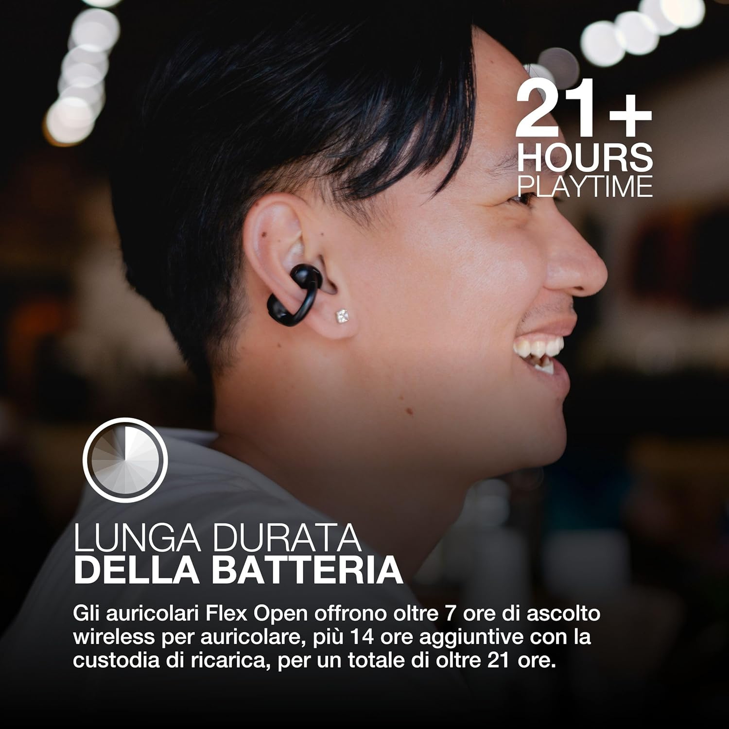 Thumbnail 4 de JLab Flex Cuffie Open Ear wireless con clip, Bluetooth multipoint e autonomia fino a 21 ore