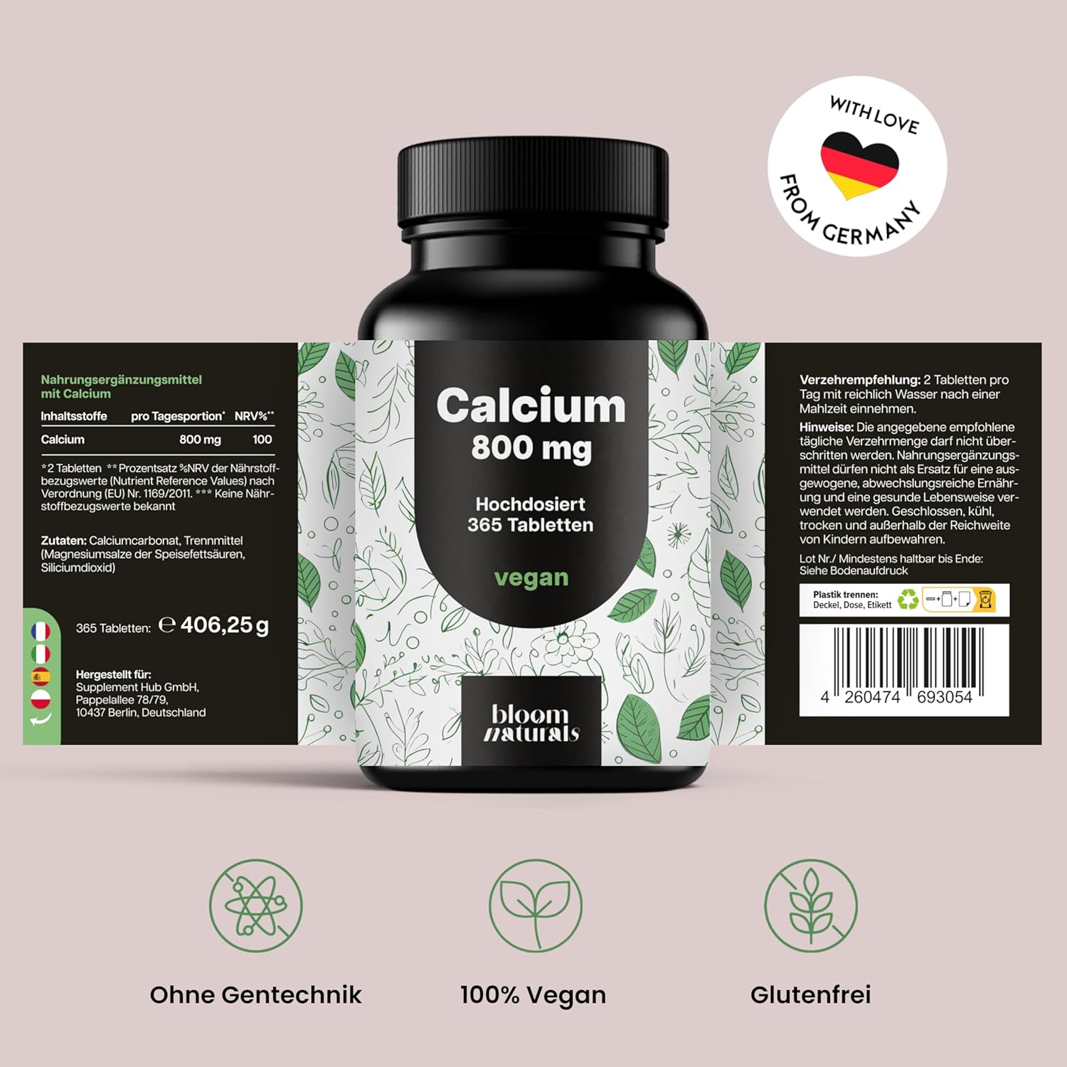 Thumbnail 5 de Bloom Naturals Calcium Tabletten 800 mg