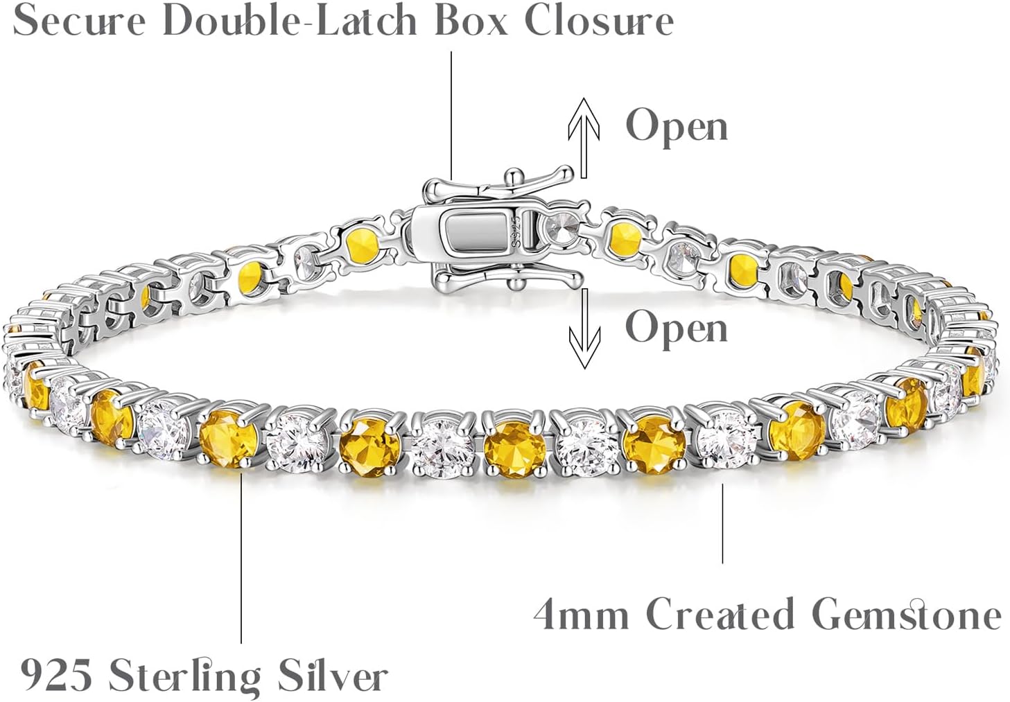 Thumbnail 4 de FANCIME Damen Tennisarmband aus 925 Sterling Silber mit Zirkonia, Breite 4 mm, Länge 18 cm