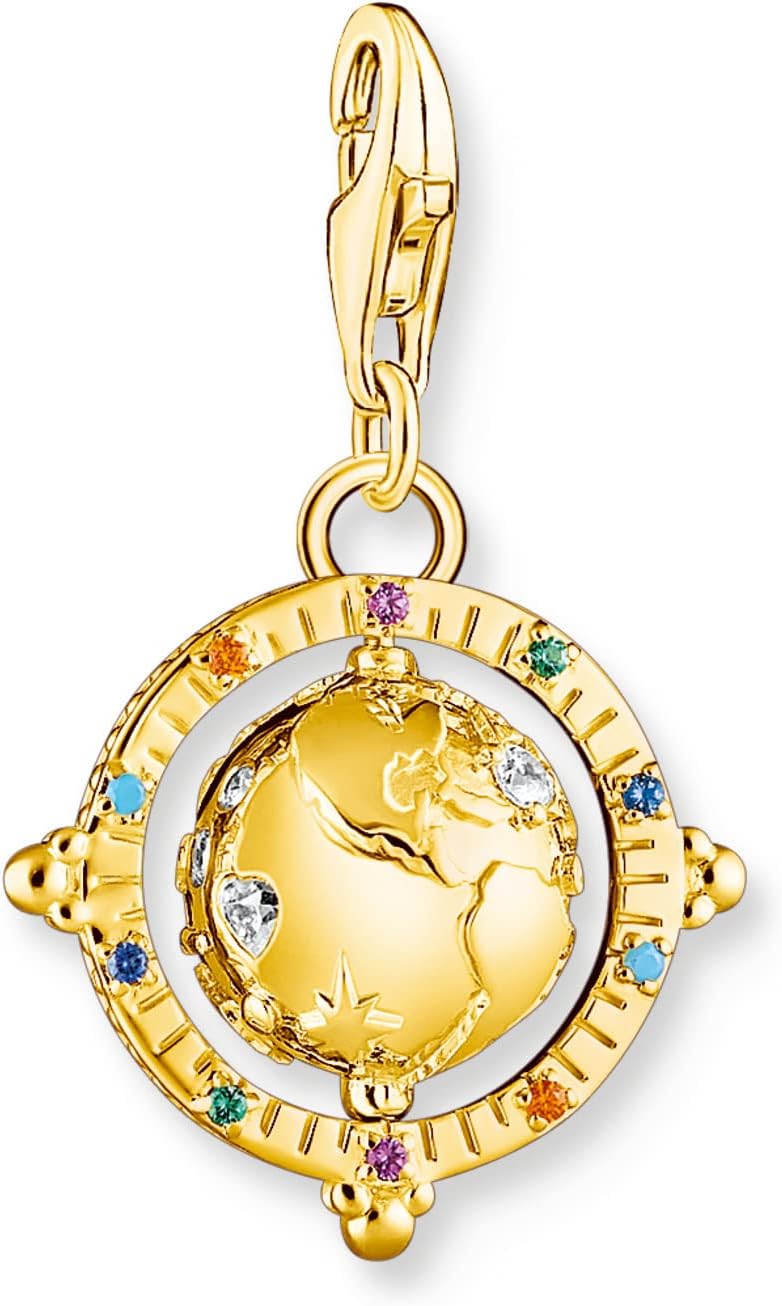 Detalle de THOMAS SABO Charm-AnhĂ€nger Weltkugel vergoldet 750 đ