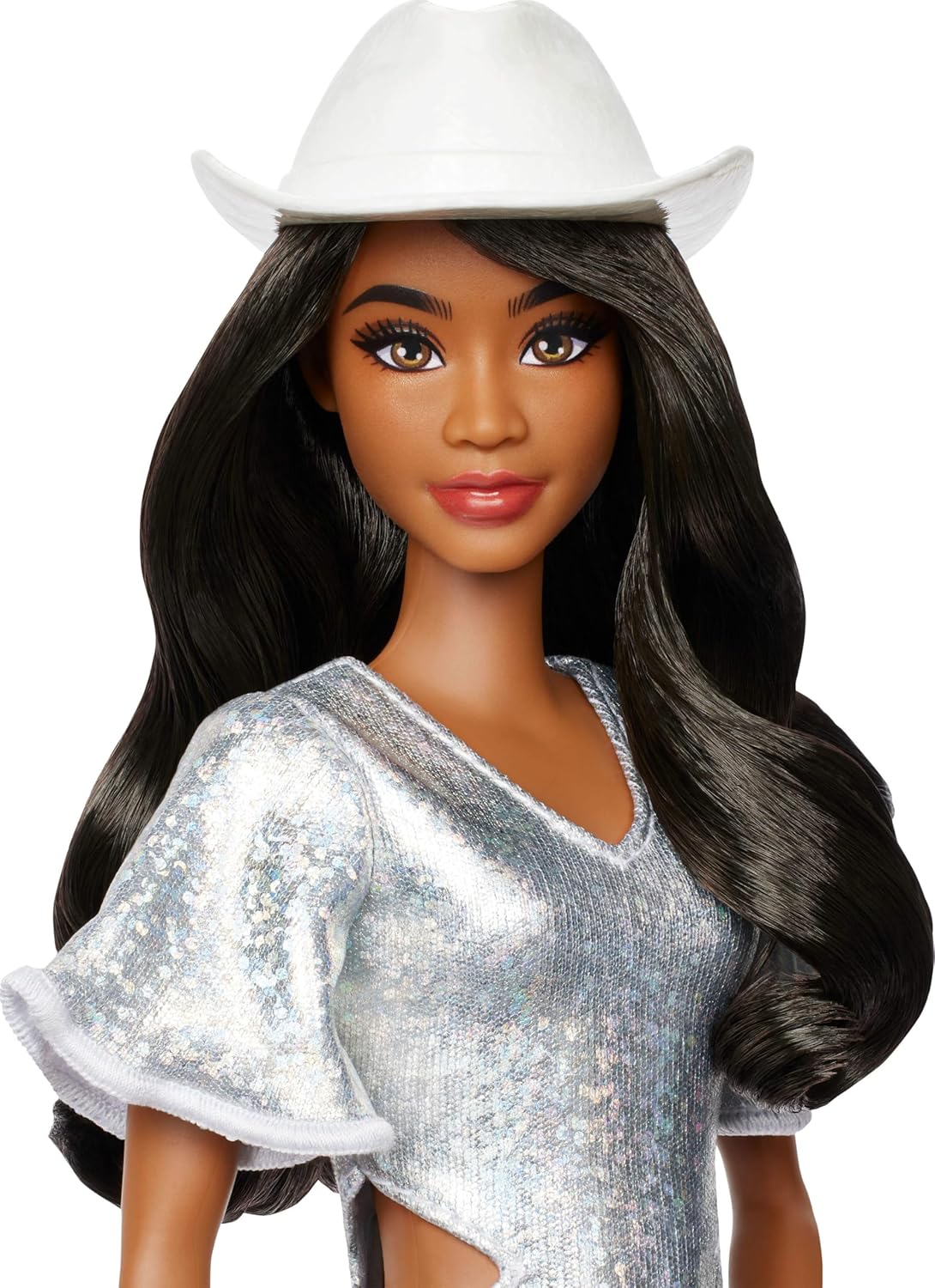 Thumbnail 2 de Barbie Fashionistas Nr. 239 – Schwarzes Haar, silbernes Fransenkleid und Western-Accessoires