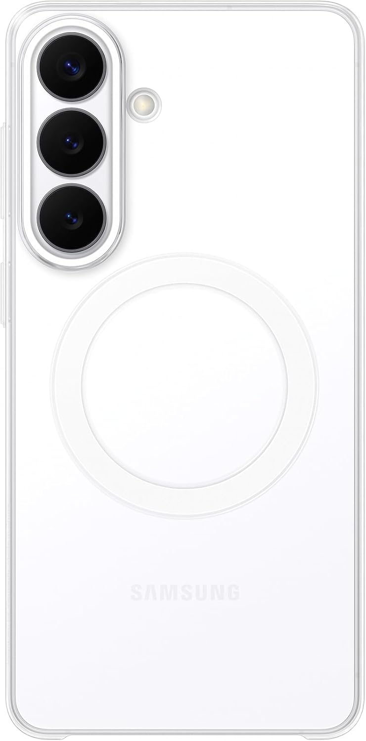 Detalle de Samsung Clear Magnet Case with Magnetic Power Profile per Galaxy S26+: protezione leggera e stile invisibile
