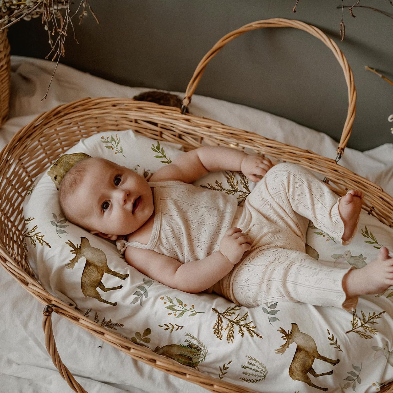 Thumbnail 3 de GLLQUEN BABY 4-Pack Moses Basket Fitted Sheets (Stretch Microfibre, Oeko-tex100) – 81 x 41 x 8 cm