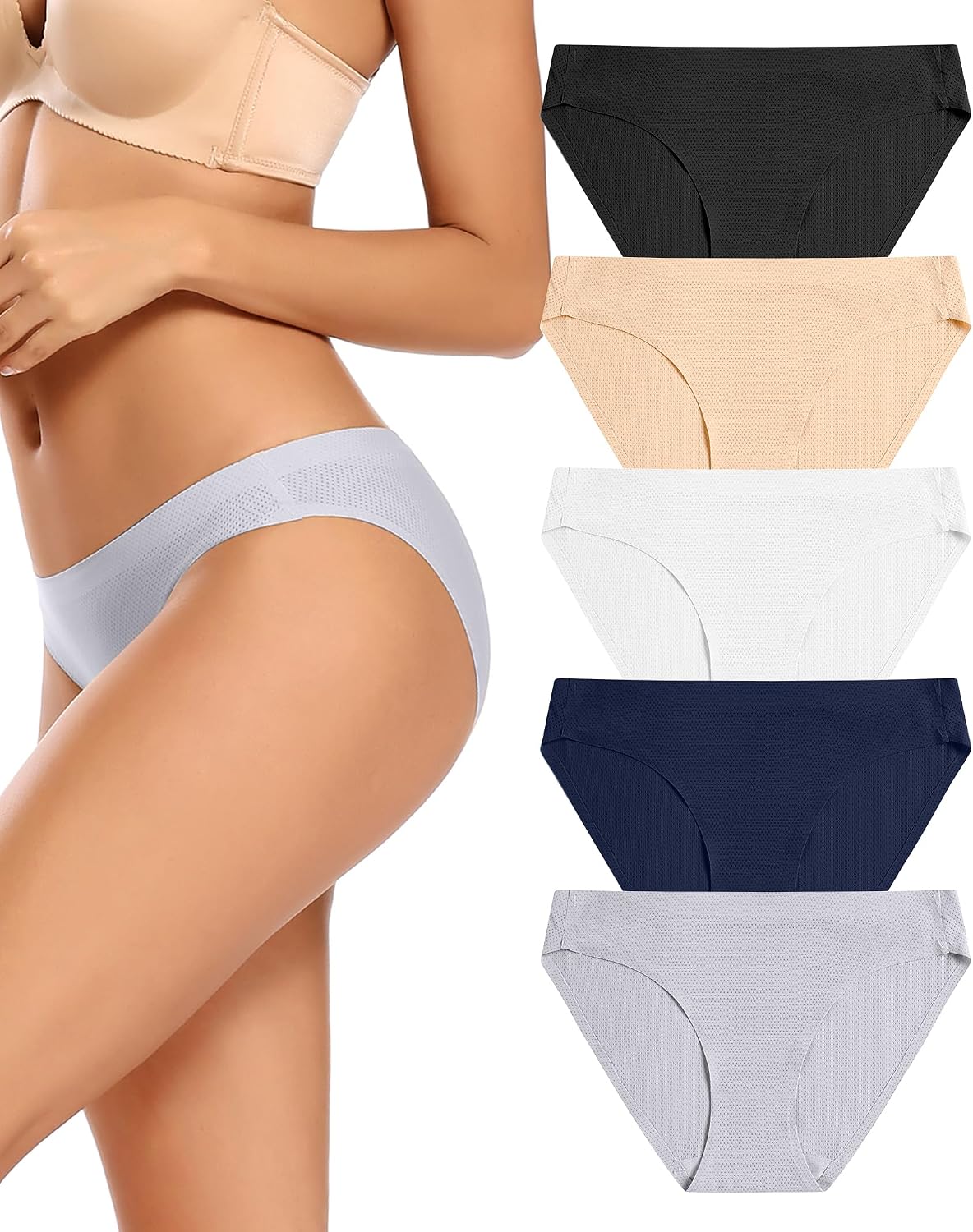 Thumbnail 6 de Voenxe Seamless Knickers for Women 5-Pack – no VPL invisible bikini briefs